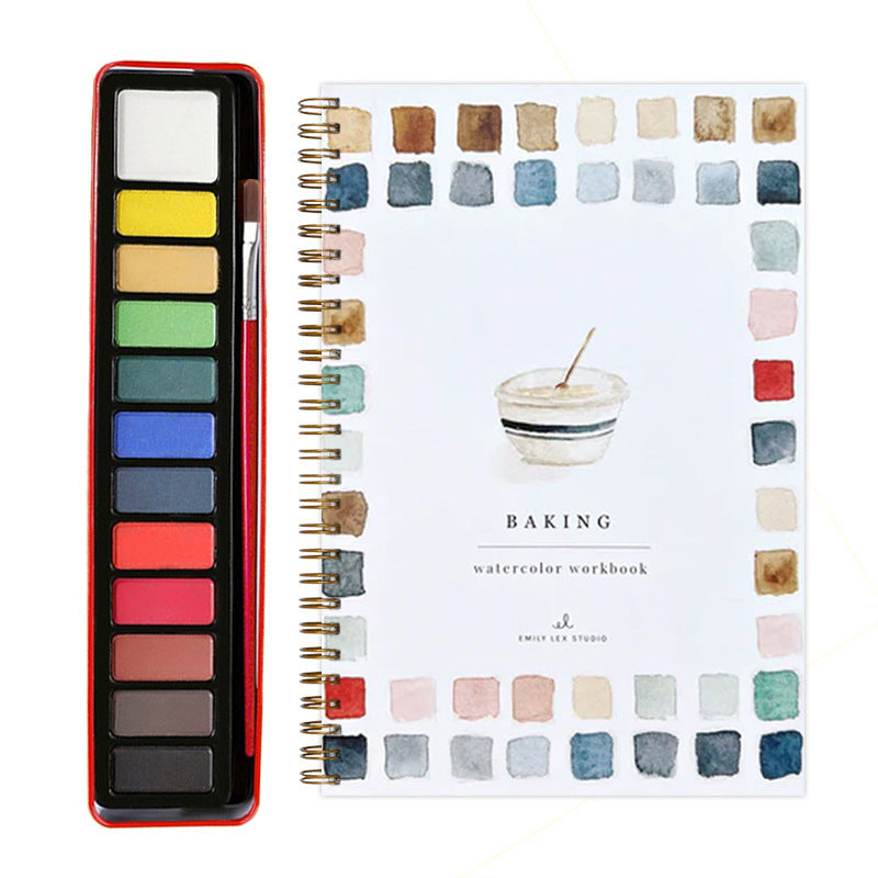 Baking 2-Pack Watercolor Painting Set - Premium Bird-Themed Coloring Books with Watercolor Paints (22.86x16.51cm) - Artist-Grade Workbook Kit