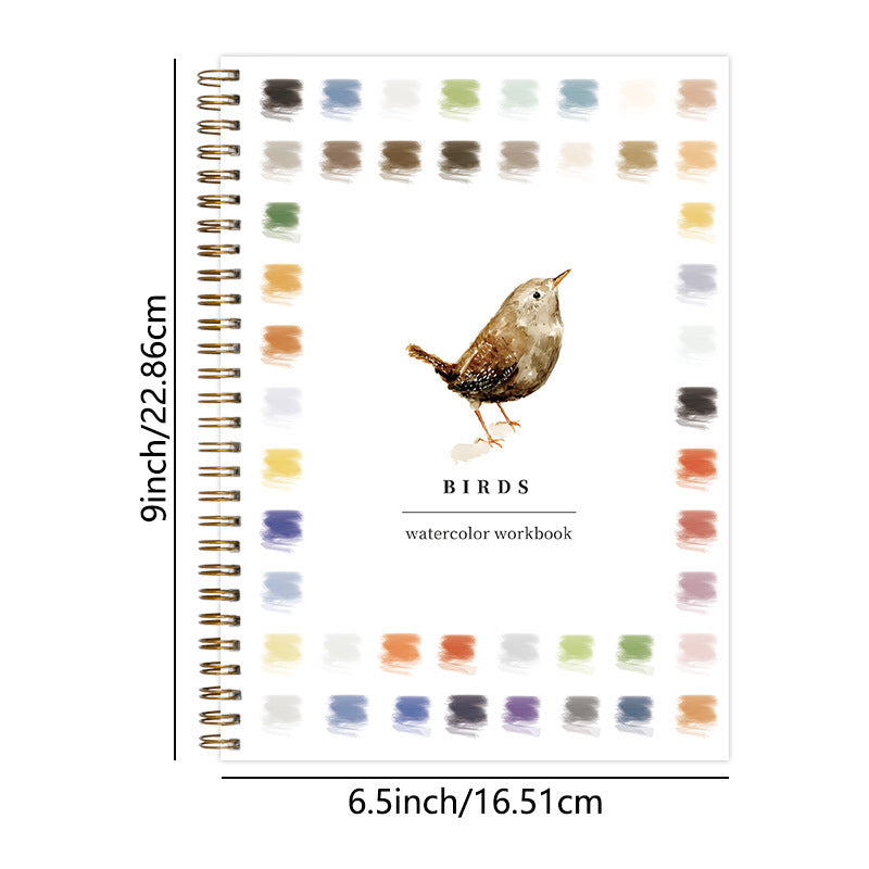 Baking 2-Pack Watercolor Painting Set - Premium Bird-Themed Coloring Books with Watercolor Paints (22.86x16.51cm) - Artist-Grade Workbook Kit