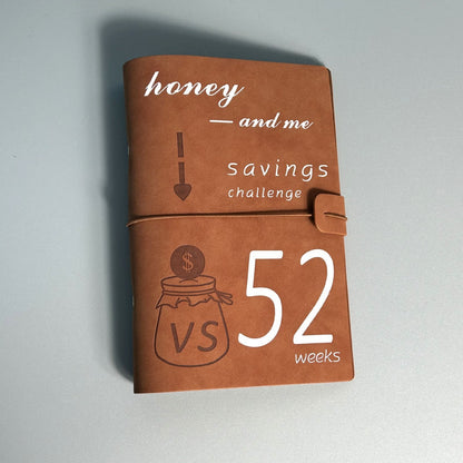 Orange 52-week couple's savings challenge binder - 6-ring financial planner set (2 books)