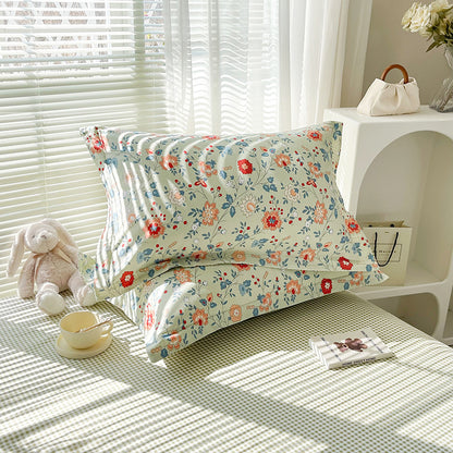 Fragrant Flowers 100% Cotton Pillowcase Set (Pack of 2) - Breathable Standard Size 48x74cm Pure Cotton Pillow Covers