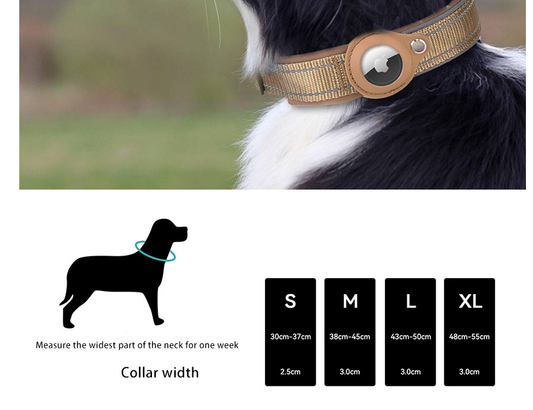 S Pink Secure Nylon Dog Collar with Built-in Apple AirTag (not included) Holder Case - Pet Tracker Accessory