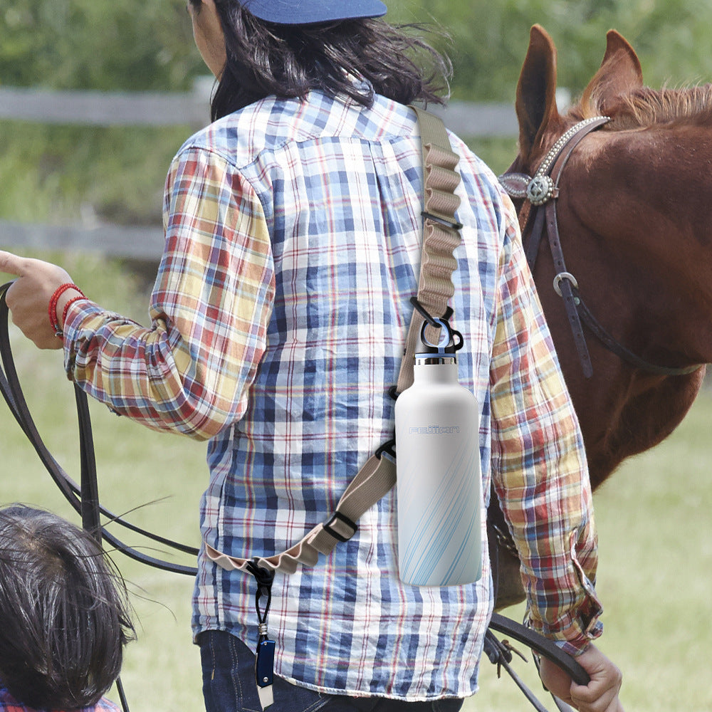 Khaki 4 PCS Heavy-Duty Outdoor Utility Strap - Multi-Purpose Camping Gear & Bottle Hanging Lanyard