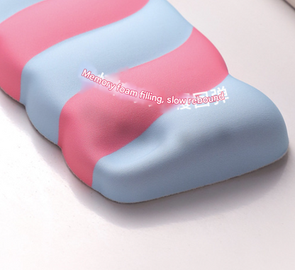 Green 2PCS Ergonomic Wavy Keyboard Wrist Rest - Comfortable Typing Support Cushion