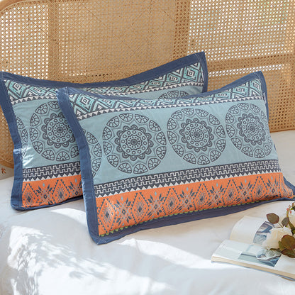 Orange Blue Premium 6-Layer Cotton Gauze Pillowcase Pair - Ultra Soft & Breathable (56x80cm)