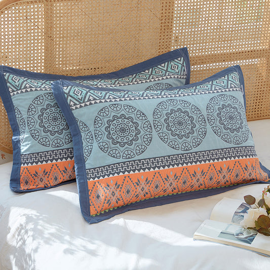 Orange Blue Premium 6-Layer Cotton Gauze Pillowcase Pair - Ultra Soft & Breathable (56x80cm)