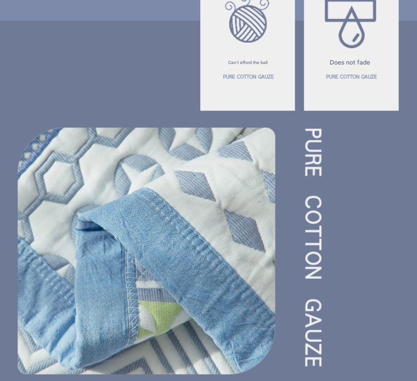 Orange Stallion Premium 6-Layer Cotton Gauze Pillowcase Pair - Ultra Soft & Breathable (56x80cm)