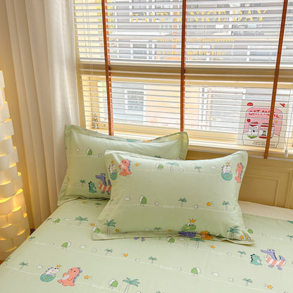 Happy Friends 100% Cotton Pillowcase Set (Pack of 2) - Breathable Standard Size 48x74cm Pure Cotton Pillow Covers