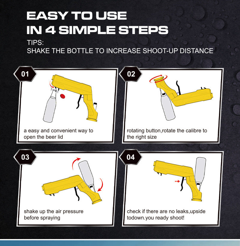 Gold Alloy Edition Champagne Gun Party Champagne Gun Sprayer - Novelty Beer Bottle Ejector & Stopper