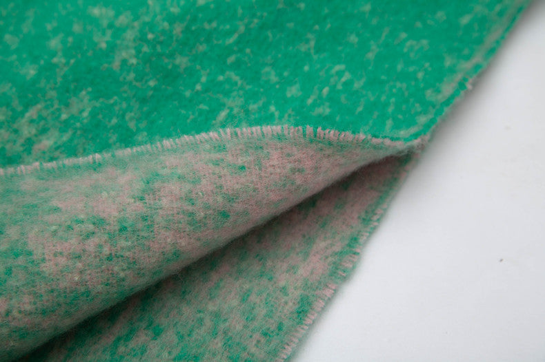 Purple Plush Gradient Winter Scarf Shawl - Thick Textured Circle Yarn with Chunky Tassels - 185cm x 40cm