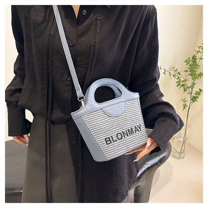 Small and lightweight blue BLONMAY bucket bag, perfect for everyday use