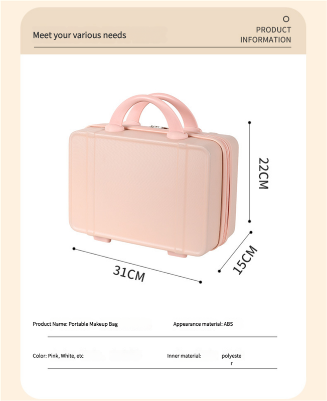 Personalized stylish and lightweight Pink mini suitcase for short trips