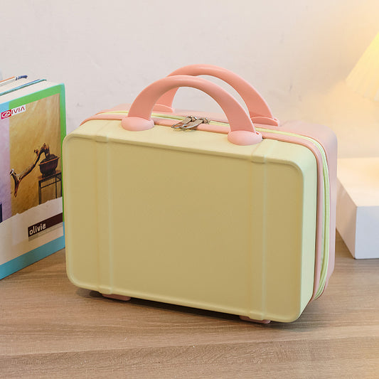 Personalized stylish and lightweight Yellow and pink mini suitcase for short trips