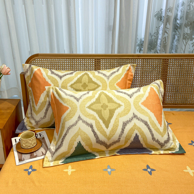 Comfortable cotton pillowcase, double-sided warm design, breathable and skin-friendly - Orange