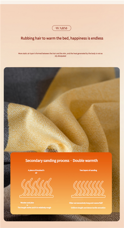 Comfortable cotton pillowcase, double-sided warm design, breathable and skin-friendly - yellow