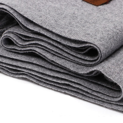 Luxury Cashmere Blend Scarf, Large 200x70cm Fringed Scarf (Light Taro)