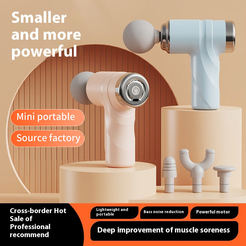 Ivory Mini Portable Massage Gun - Deep Tissue 6mm Relief with 4 Massage Heads and Bass Noise Cancellation