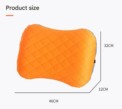Inflatable Camping Pillow - Lightweight 46x32x12cm Travel Pillow 180g in Orange