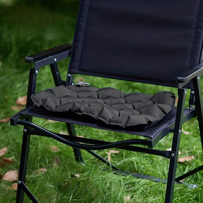 Inflatable Seat Cushion - Portable 40x30x5cm Camping Pad in Olive Black