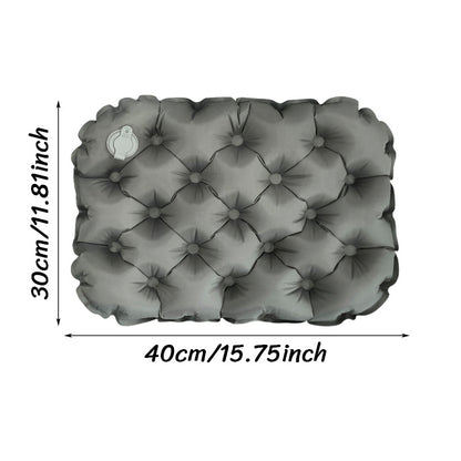 Inflatable Seat Cushion - Portable 40x30x5cm Camping Pad in Olive Grey