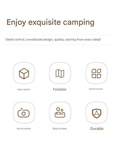 Foldable Picnic Basket with Tray - 16.5L Capacity, White Green, Perfect for Camping and Outdoor Gatherings