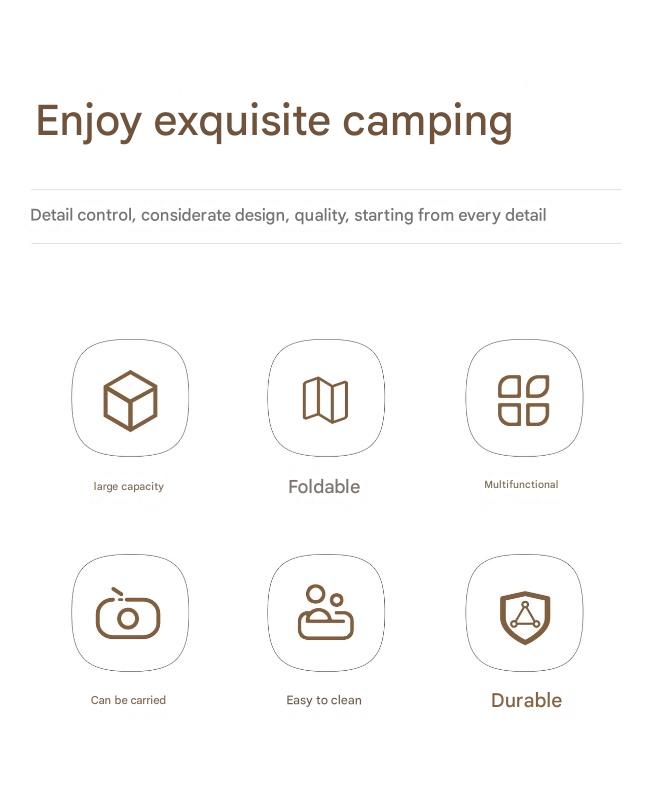 Foldable Picnic Basket with Tray - 16.5L Capacity, White Coffee, Perfect for Camping and Outdoor Gatherings