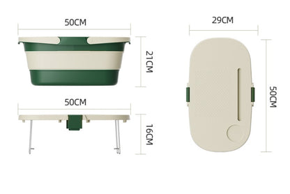 Foldable Picnic Basket with Tray - 16.5L Capacity, White Coffee, Perfect for Camping and Outdoor Gatherings