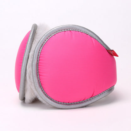 Red Winter Comfort Folding Earmuffs - Soft Fleece, Windproof and Waterproof