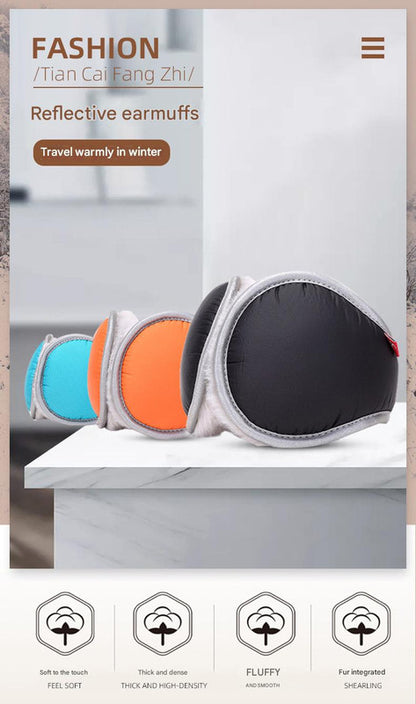 Red Winter Comfort Folding Earmuffs - Soft Fleece, Windproof and Waterproof