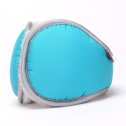 Light blue Winter Comfort Folding Earmuffs - Soft Fleece, Windproof and Waterproof