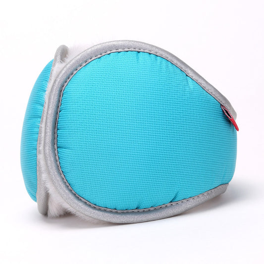 Light blue Winter Comfort Folding Earmuffs - Soft Fleece, Windproof and Waterproof