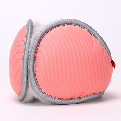 Pink Winter Comfort Folding Earmuffs - Soft Fleece, Windproof and Waterproof