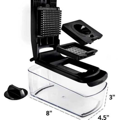 18-Piece Multi-Function Vegetable Chopper, Rotary Grater, Spiralizer and Slicer for Home Kitchen (White and green)