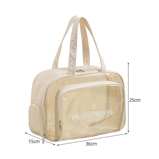 Waterproof beach bag with wet and dry separation, gym and swim storage bag, toiletries and cosmetic bag for swimsuits and goggles (Black has shoe compartment)