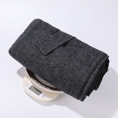 Solid Knit Poncho Shawl,Warm Fall/Winter Cape with Slit and Crossbar Design(Dark gray)