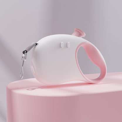 Retractable Dog Leash - Reflective Pet Lead with 3m Extension, One-Button Control(Pink)