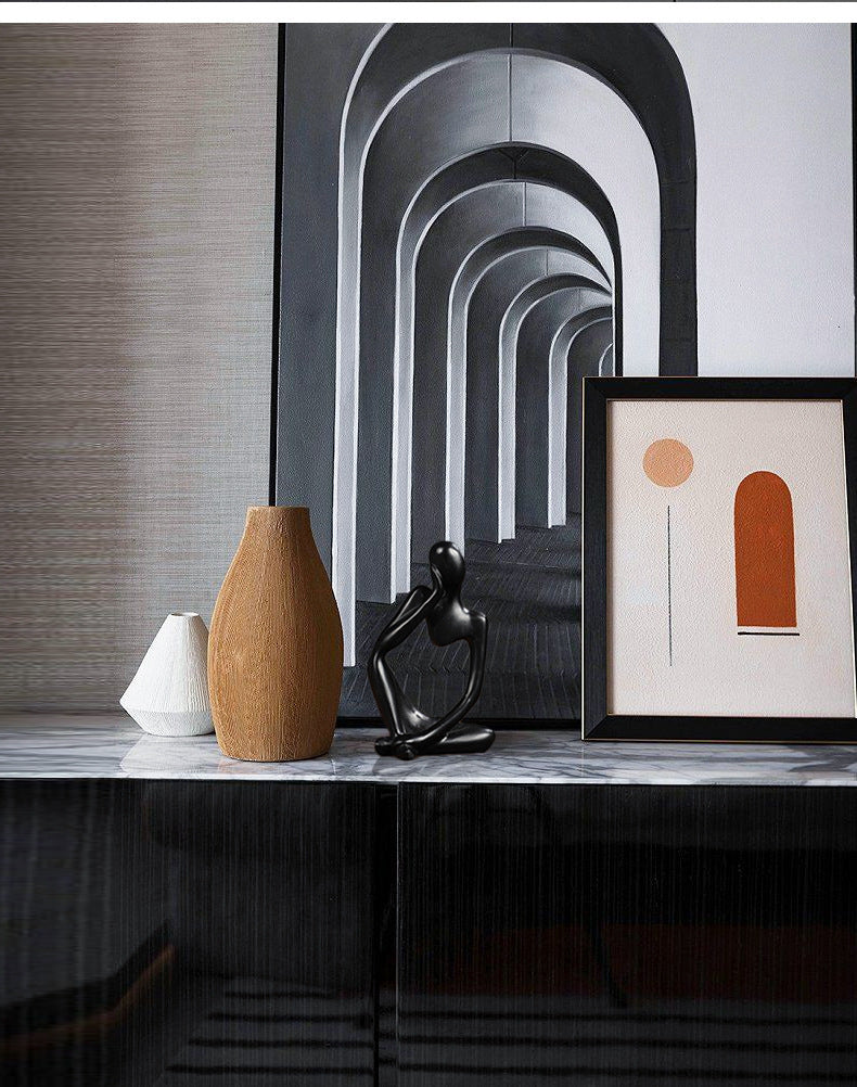 Nordic Abstract Resin Figurine - Modern Minimalist Home Decor Sculpture(Silver)