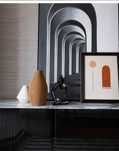 Nordic Abstract Resin Figurine - Modern Minimalist Home Decor Sculpture(Silver)