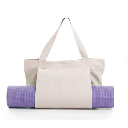 Yoga Mat Tote Bag - Durable Canvas Shoulder Bag for Outdoor Workouts & Travel(Khaki)