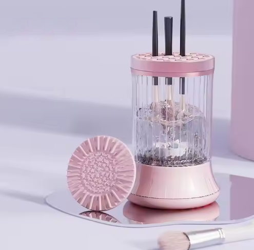 Pink Electric Makeup Brush Cleaner & Dryer Machine - Automatic Spinner Tool (Rechargeable model)