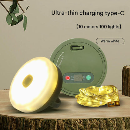 Rechargeable LED Camping Light with 10m Retractable String Light (Warm White)