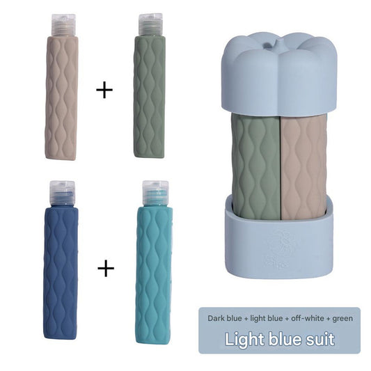 Light blue suit Silicone Travel Bottles Set (4 Pack, 60ml) - Leakproof Refillable & Squeezable