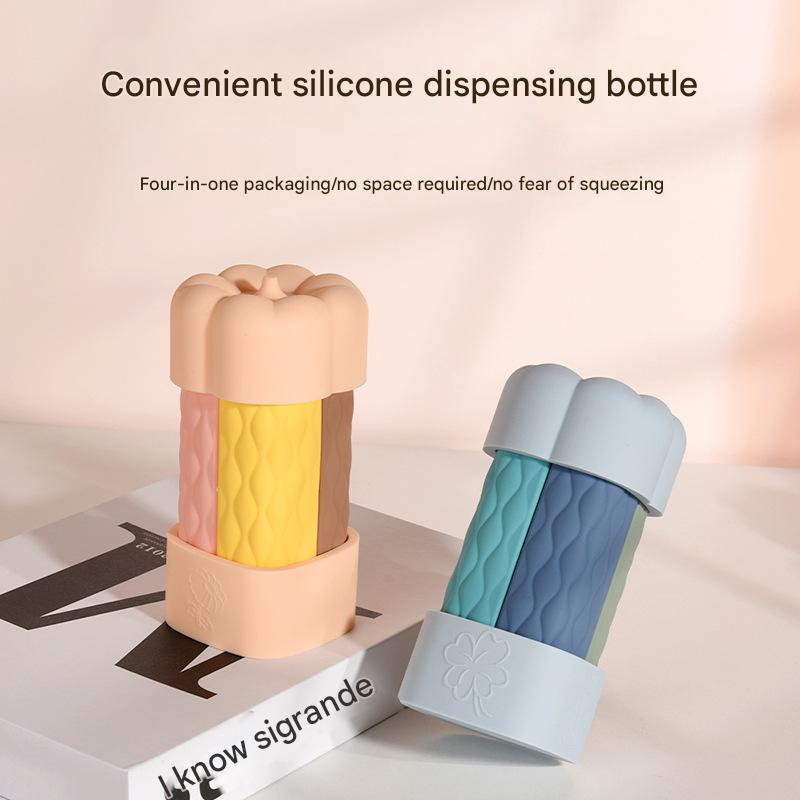 Beige suit Silicone Travel Bottles Set (4 Pack, 60ml) - Leakproof Refillable & Squeezable