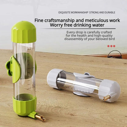 Green Automatic Bird Water Feeder Bottle (200ml) - Leakproof No-Drip Dispenser for Parrots