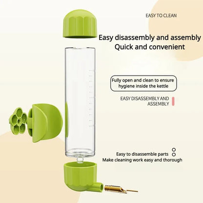 Brown Automatic Bird Water Feeder Bottle (200ml) - Leakproof No-Drip Dispenser for Parrots