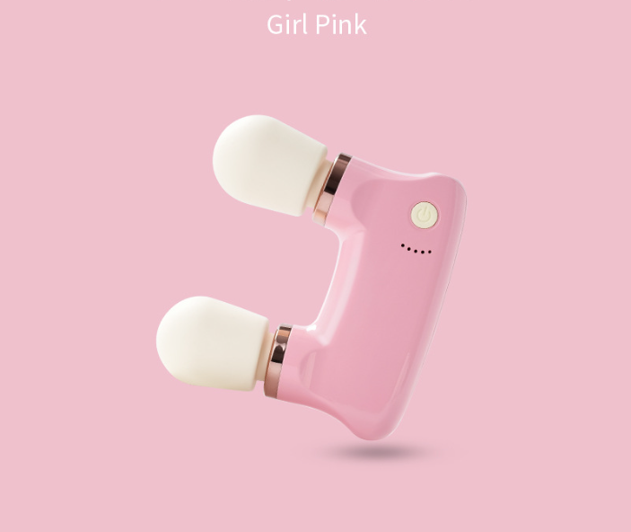 Pink Portable Dual Head Mini Massager - 5 Modes, Quiet Operation, USB-C Rechargeable