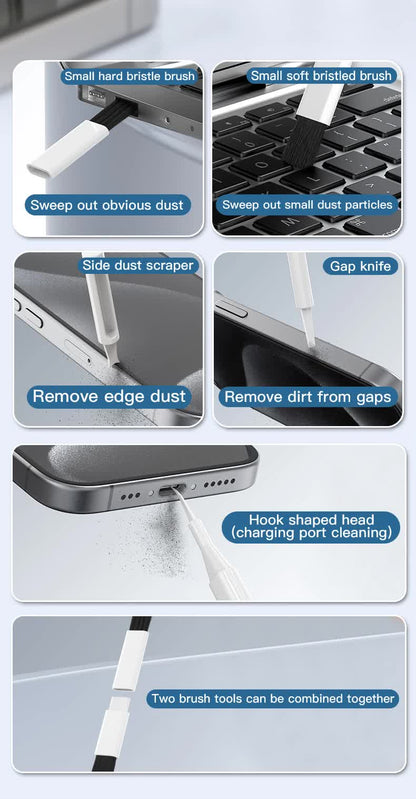 White 22-in-1 Electronics Cleaning Kit - for Keyboards, Airpods, Laptops, Cell Phones, Cameras