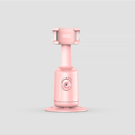Pink AI Smart Auto Tracking Phone Holder - 360° Rotation Face & Body Tracking Mount