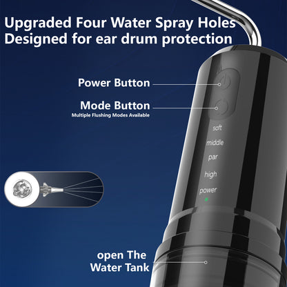 Pink Electric Ear Wax Removal Kit - Rechargeable Water Irrigator Cleaner Tool