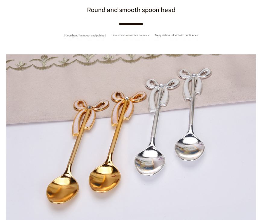 Elegant Swan Base Spoon Holder Set with 6 Coffee/Dessert Spoons(Gold and white spoon)