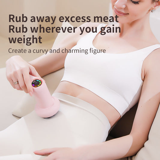 Pink Handheld Electric Vibration Massager - 6 Speeds, 5 Heads for Full Body Relief